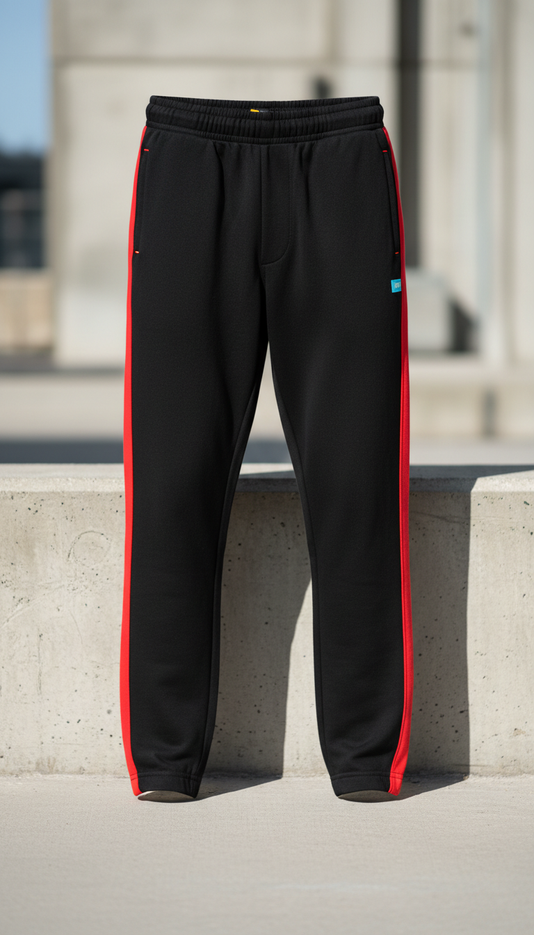 Matte Joggers With Bold Stripe