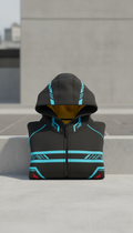 Streamlined Hoodie With Contrast Cords